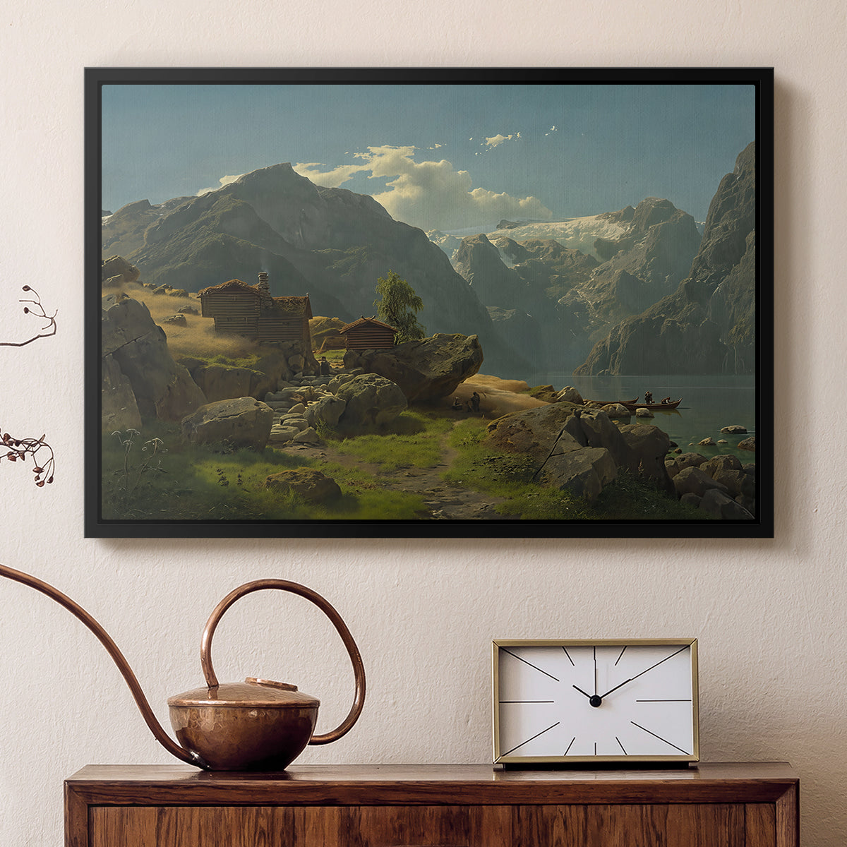 Balestrand, 1848 - Floater Framed Canvas Print