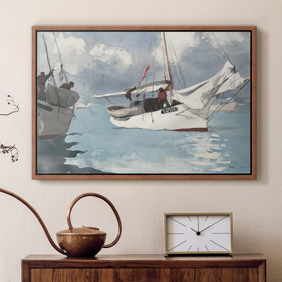Fishing Boats, Key West, 1903 - Floater Framed Canvas Print