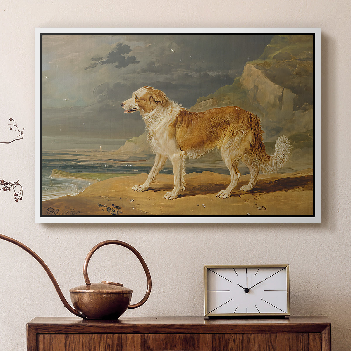 Rough-Coated Collie, 1809 - Floater Framed Canvas Print
