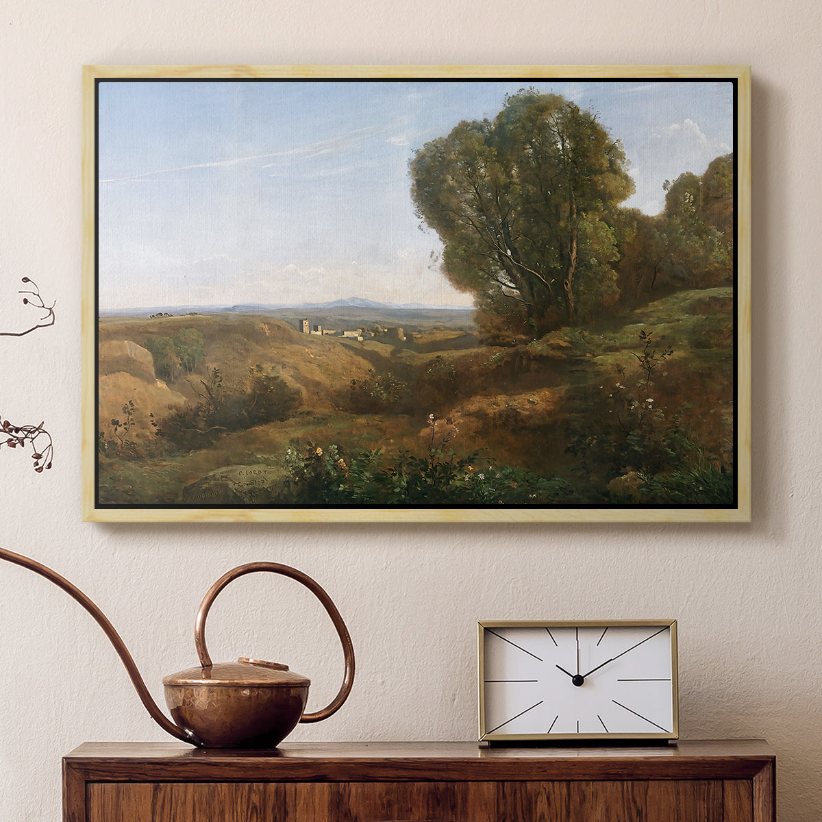 Souvenir of Roquemaure in the Gard, c. 1853 - Floater Framed Canvas Print