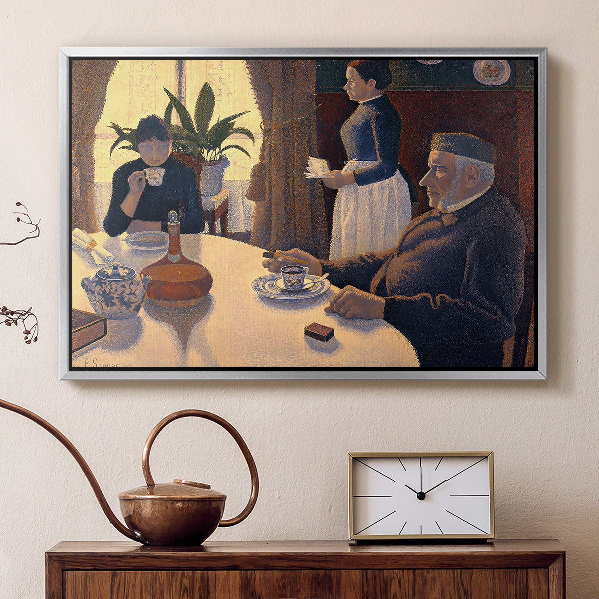 The Dining Room (Breakfast), 1886-1887 - Floater Framed Canvas Print