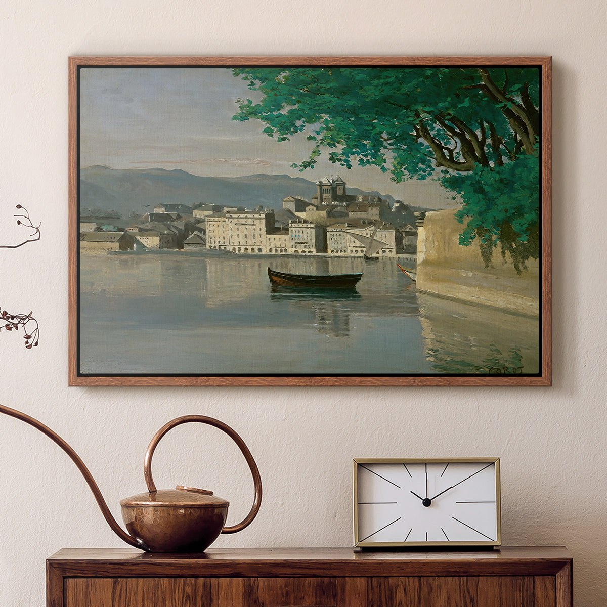 Geneva View of Part of the City, c. 1834-1835 - Floater Framed Canvas Print