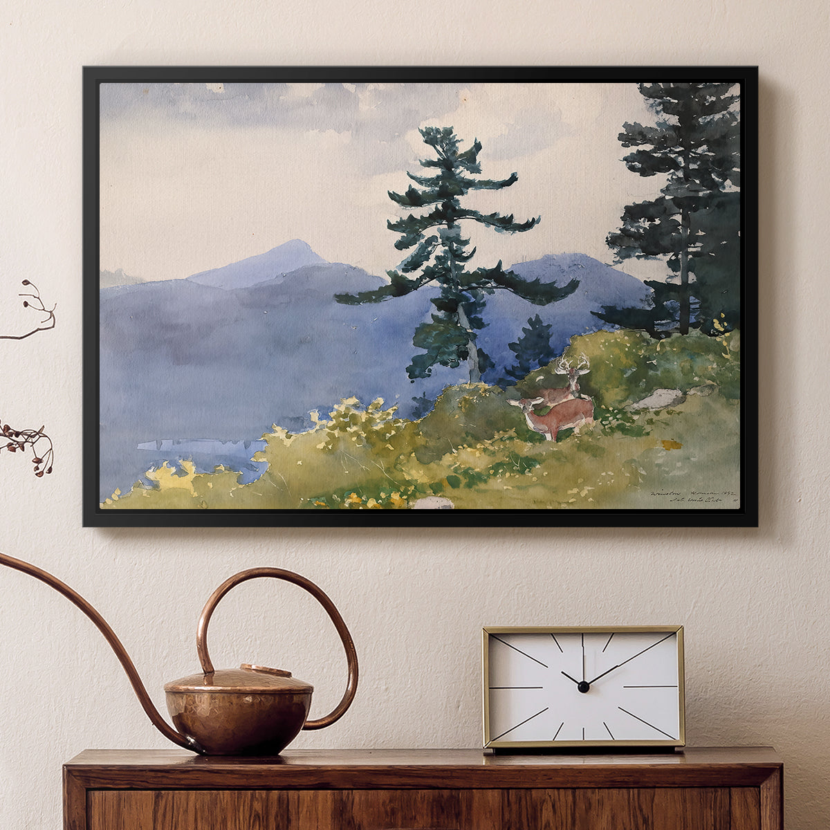 North Woods Club, Adirondacks, 1892 - Floater Framed Canvas Print