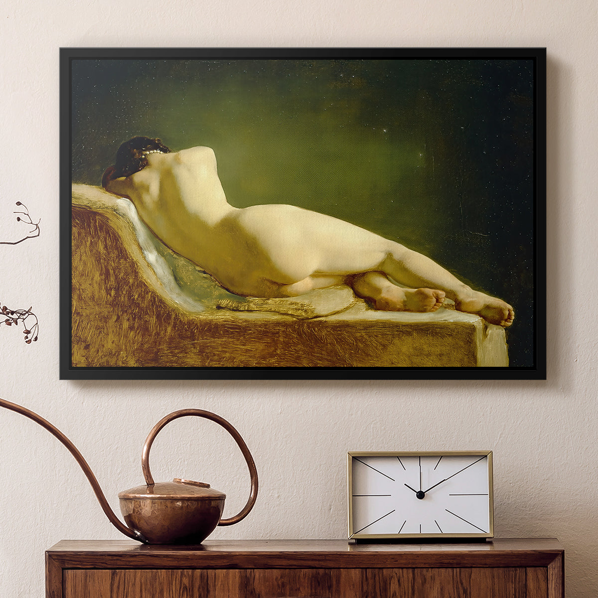 Reclining Nude (Liggende model), 1833 - Floater Framed Canvas Print