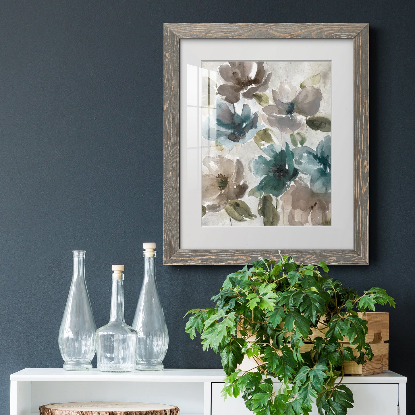 Topaz Garden I - Barnwood Framed Art Print