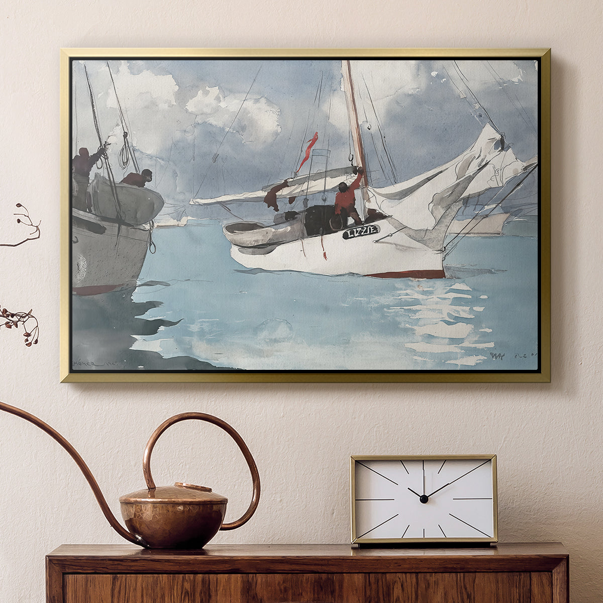 Fishing Boats, Key West, 1903 - Floater Framed Canvas Print
