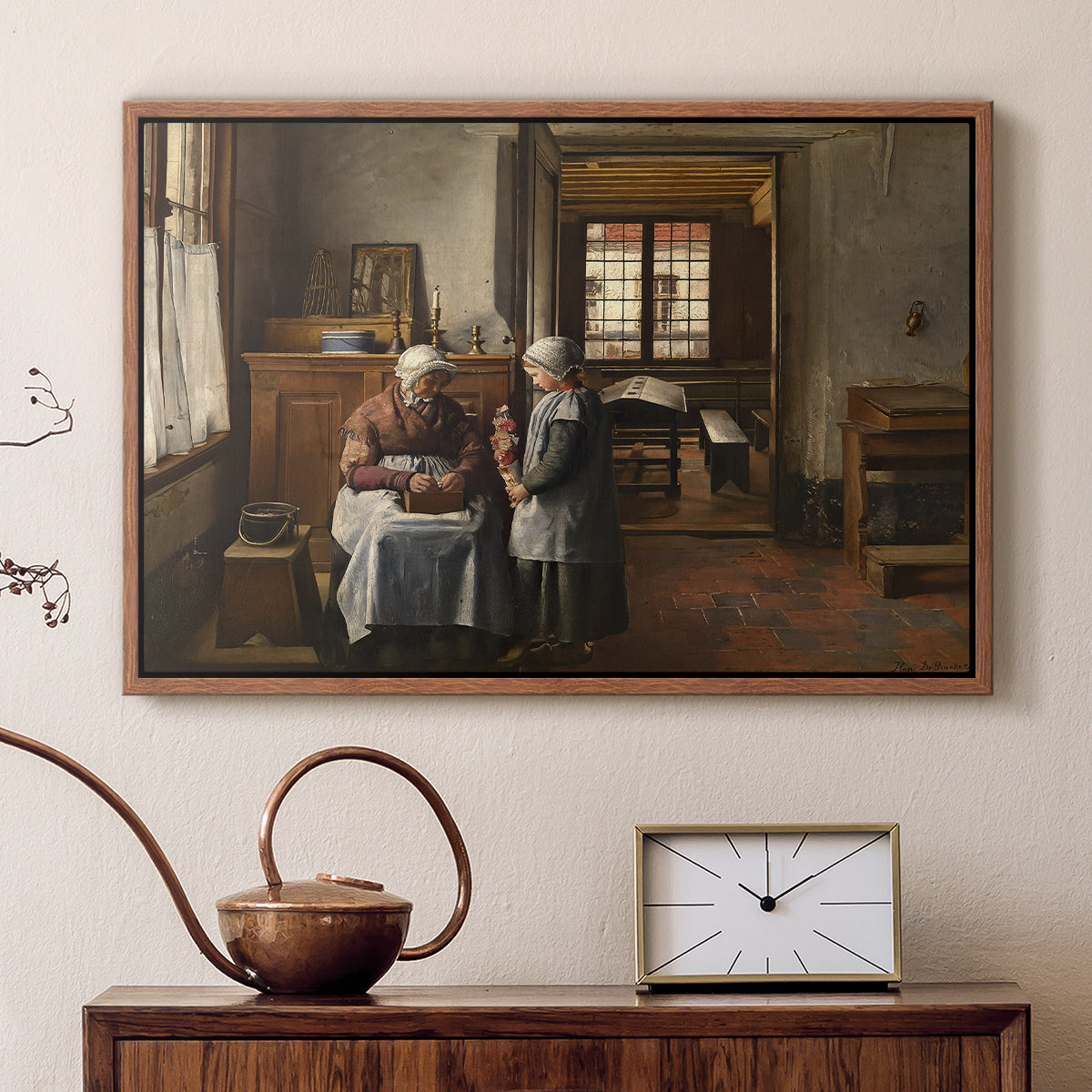 Grandmother's Feast, 1873 - Floater Framed Canvas Print