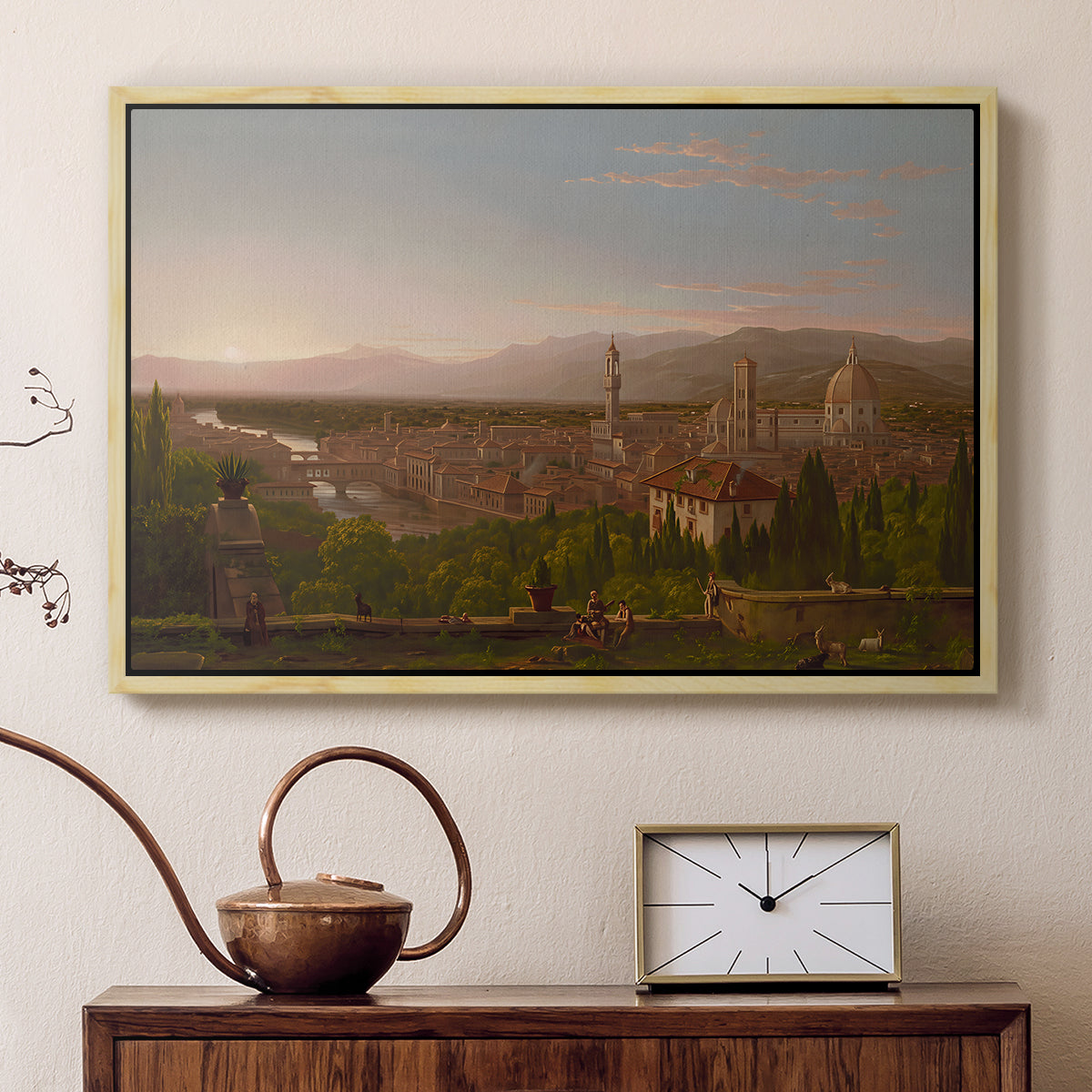 View of Florence from San Miniato, 1837 - Floater Framed Canvas Print