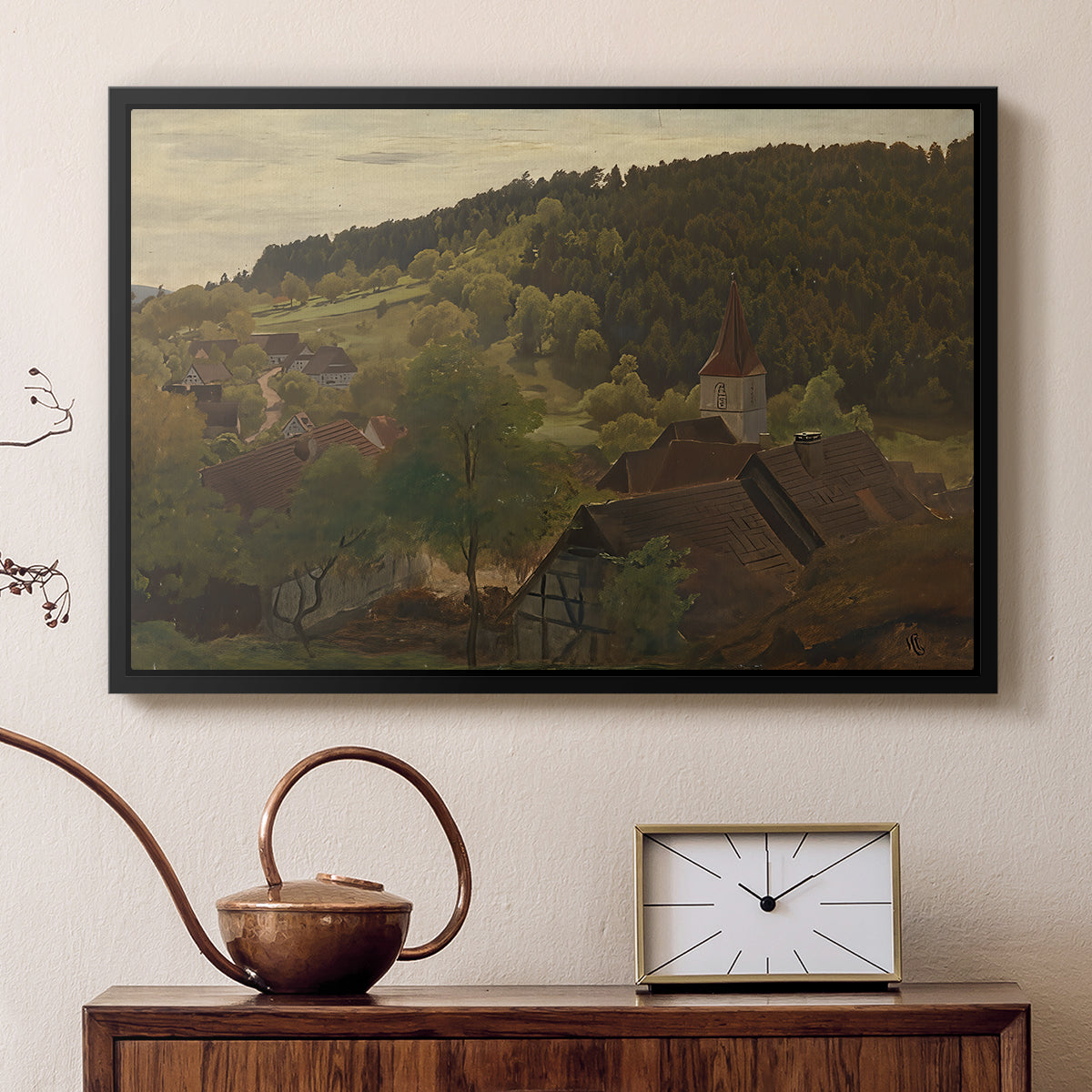 Landscape from Ebersteinburg in Baden, 1876 - Floater Framed Canvas Print