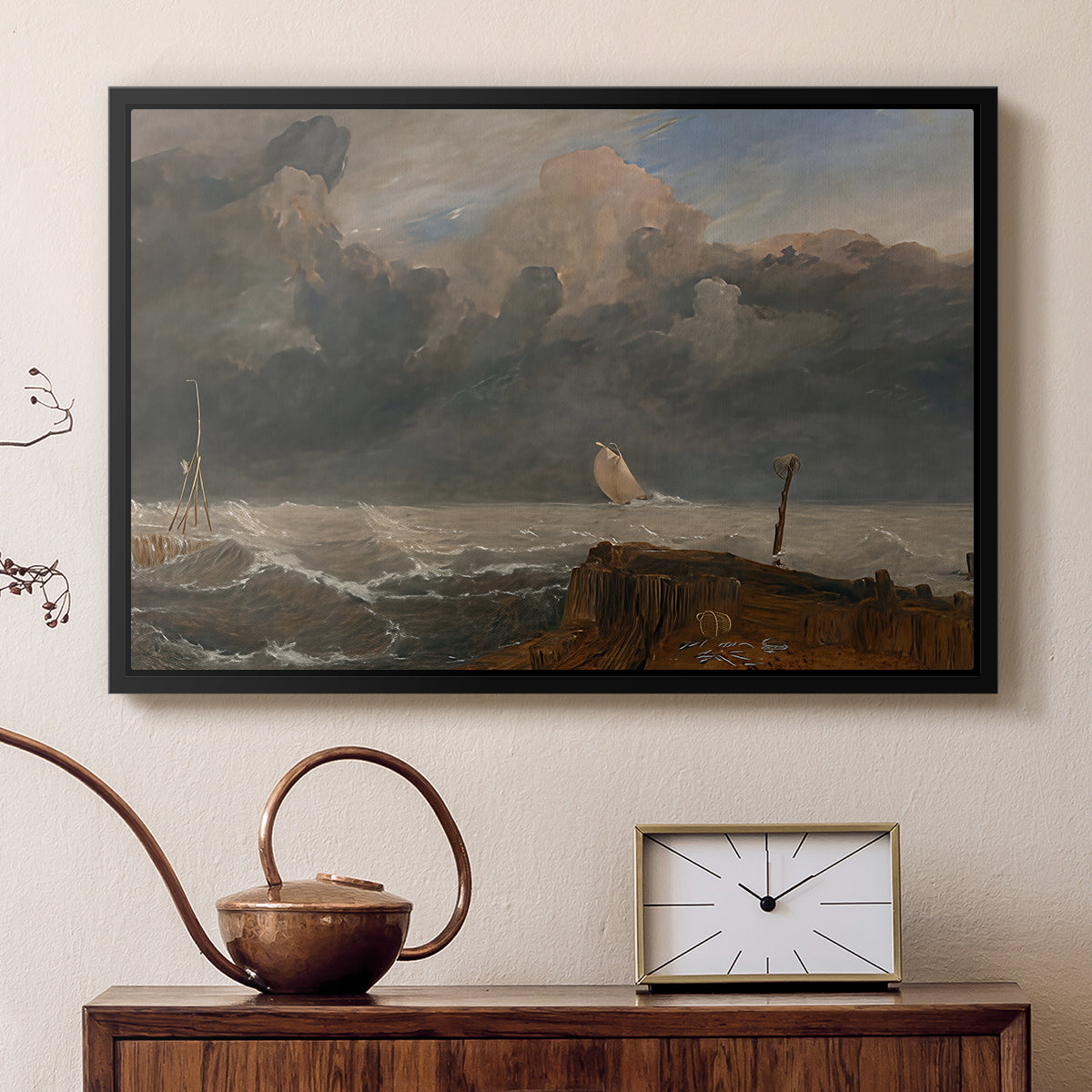 Port Ruysdael, 1827 - Floater Framed Canvas Print