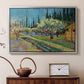 Orchard in Blossom, Bordered by Cypresses, 1888 - Floater Framed Canvas Print