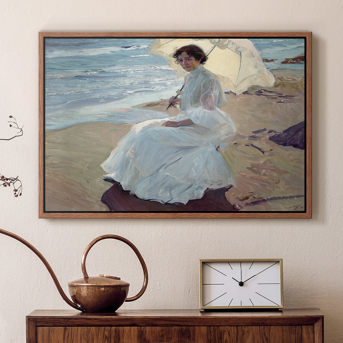Clotilde on the Beach, 1904 - Floater Framed Canvas Print