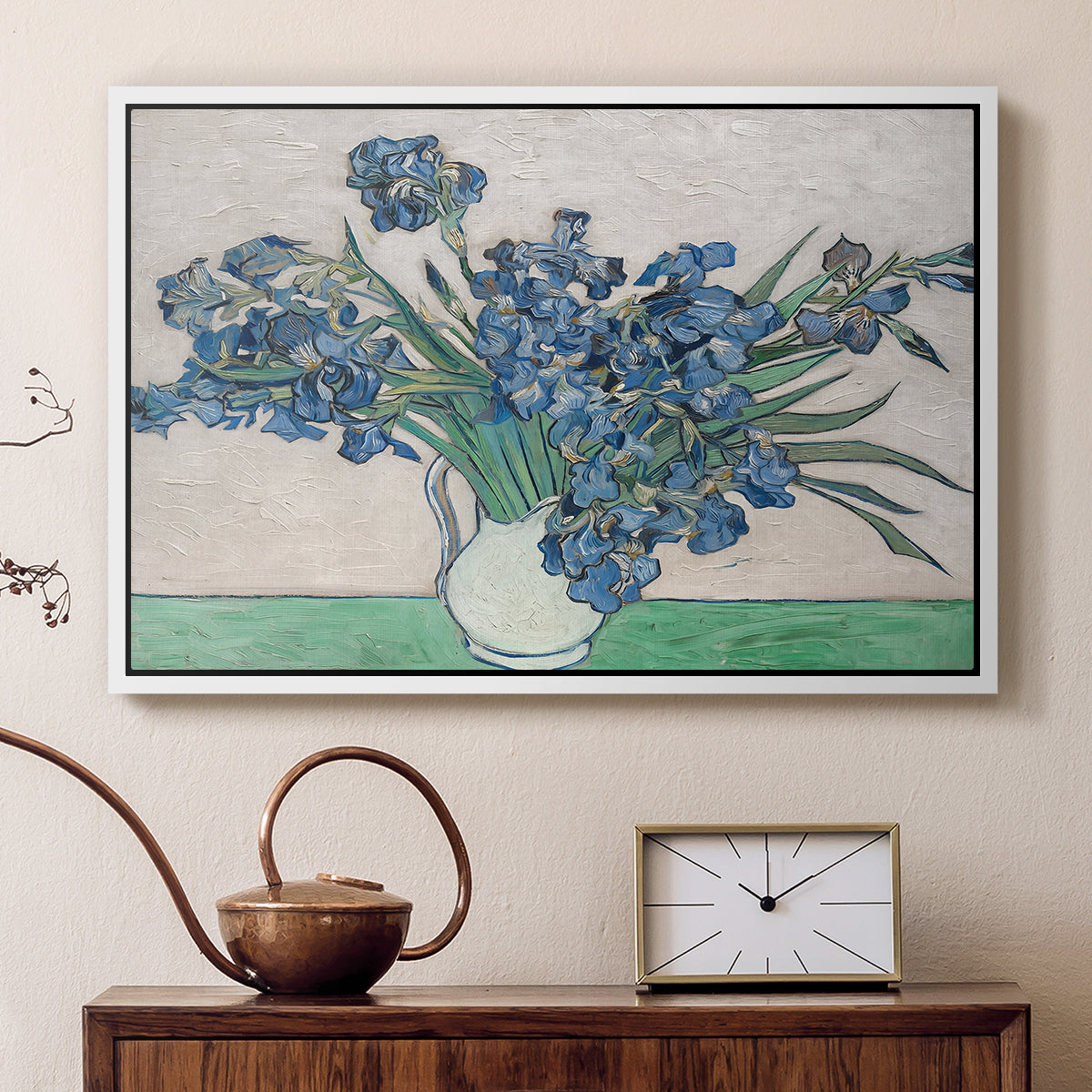 Irises, 1890 - Floater Framed Canvas Print