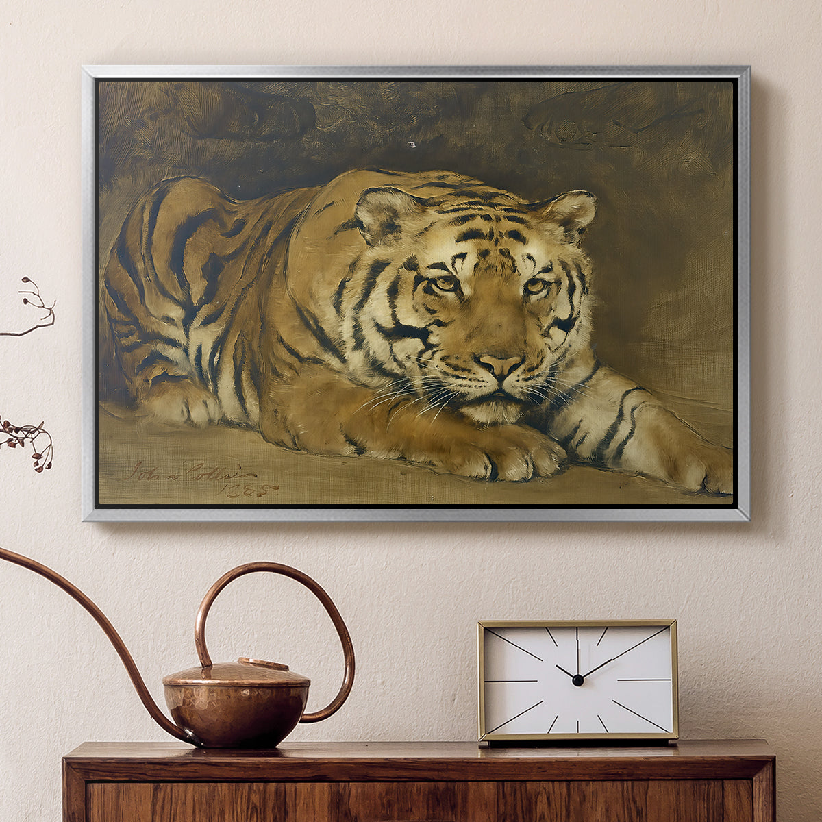 Study of a Tiger for Circe, 1885 - Floater Framed Canvas Print