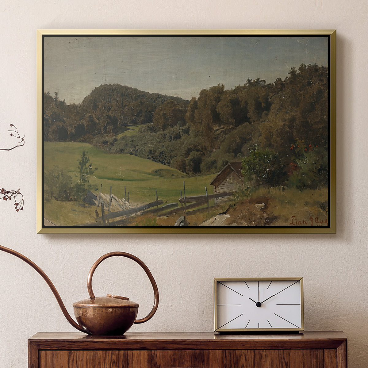 Landscape at Ljan, 1858 - Floater Framed Canvas Print