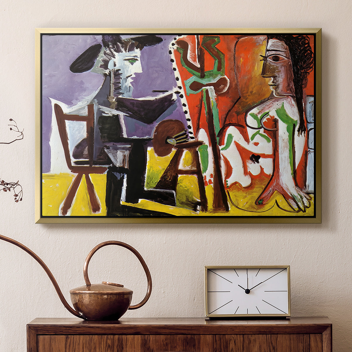 The Painter and His Model, 1963 - Floater Framed Canvas Print
