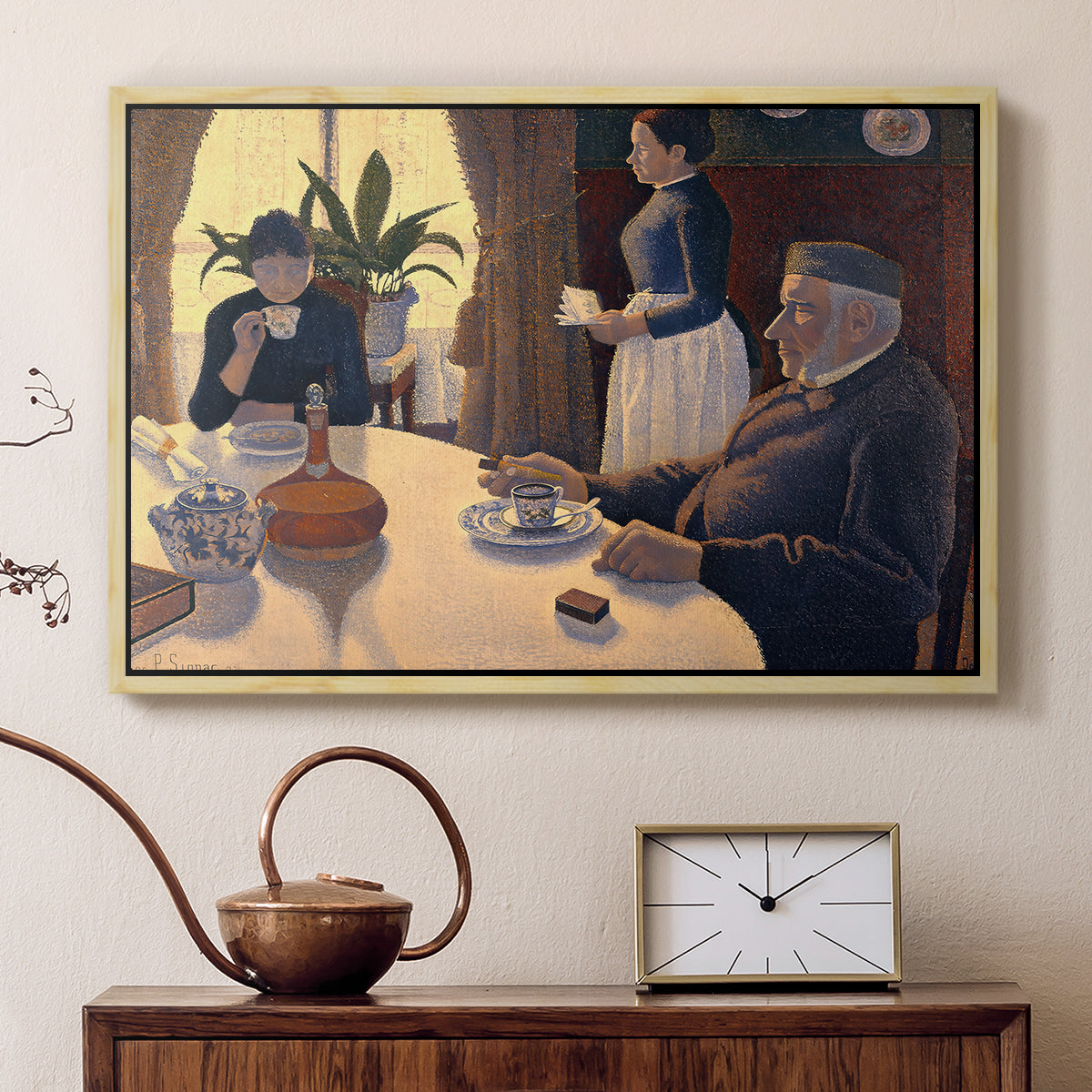 The Dining Room (Breakfast), 1886-1887 - Floater Framed Canvas Print