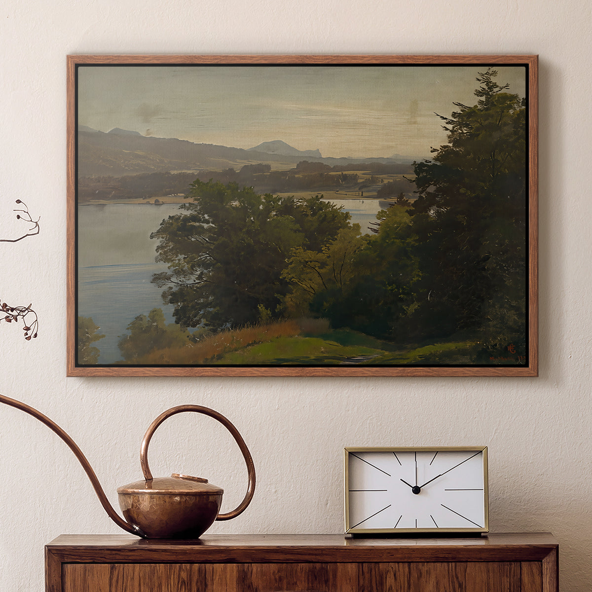 View of the Mondsee, 1870 - Floater Framed Canvas Print
