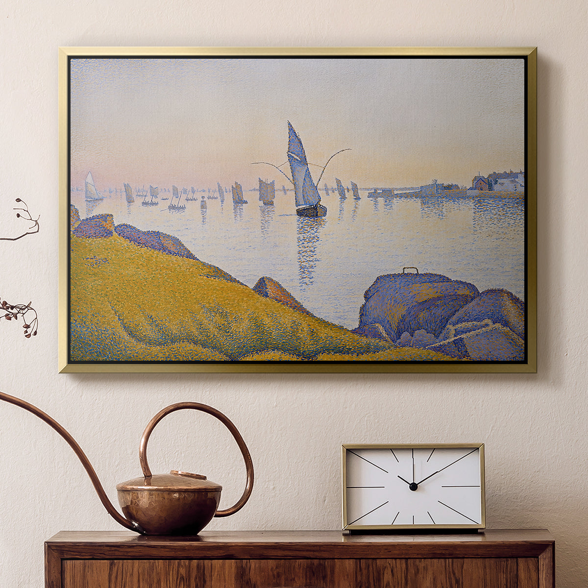 Evening Calm, Concarneau, Opus 220, 1891 - Floater Framed Canvas Print