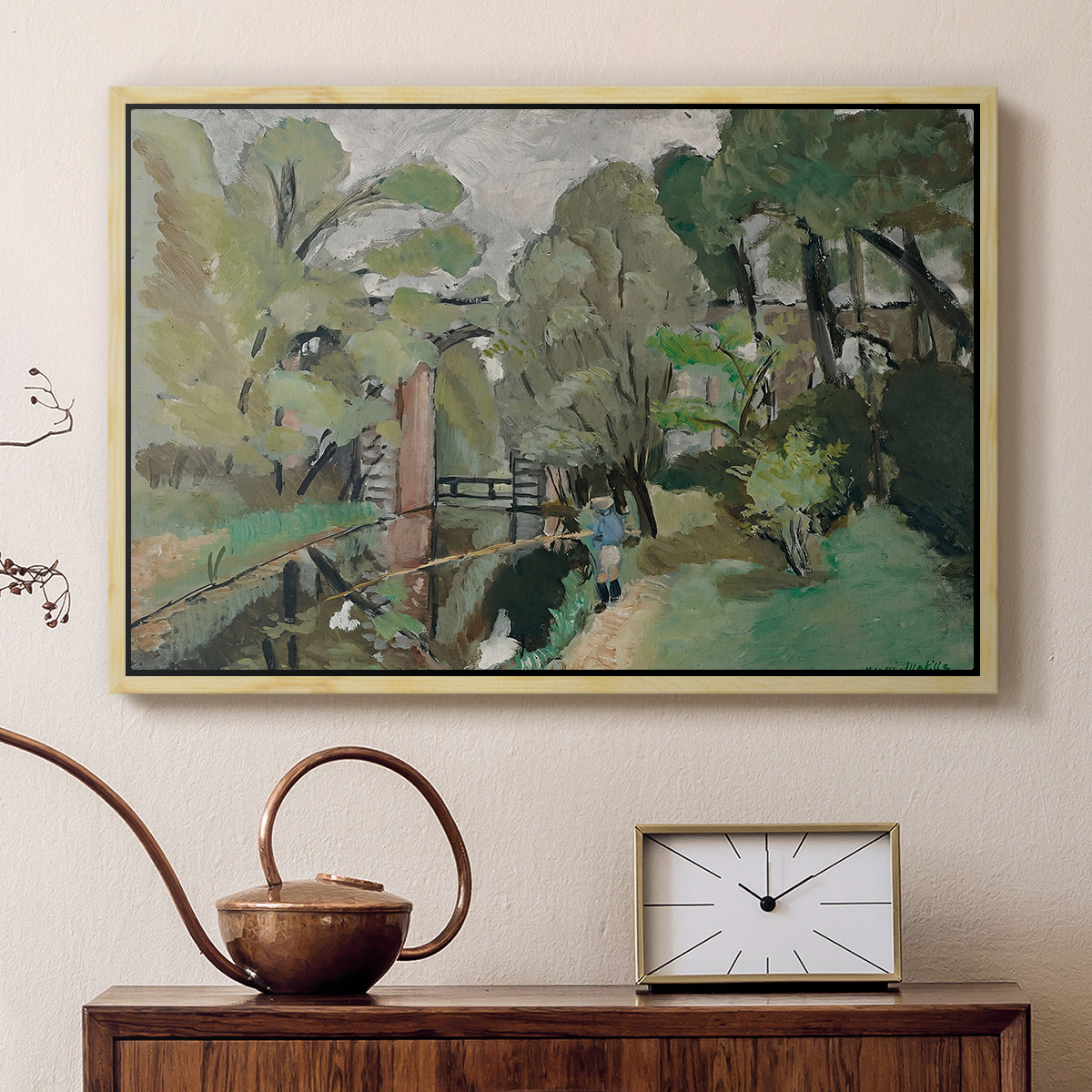 The Little Fisherman, Maintenon, 1918 - Floater Framed Canvas Print