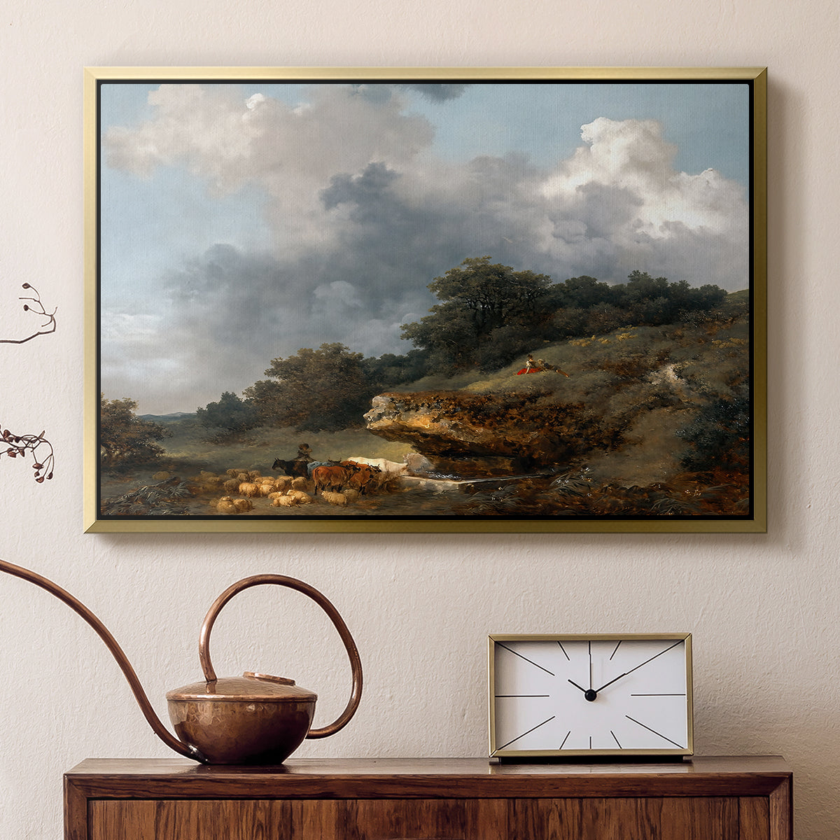 The Watering Place, c. 1765 - Floater Framed Canvas Print