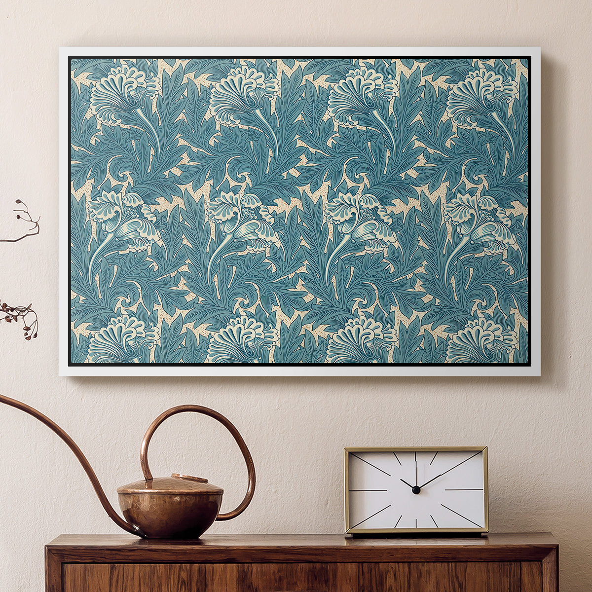 Tulip (Teal), 1875 - Floater Framed Canvas Print