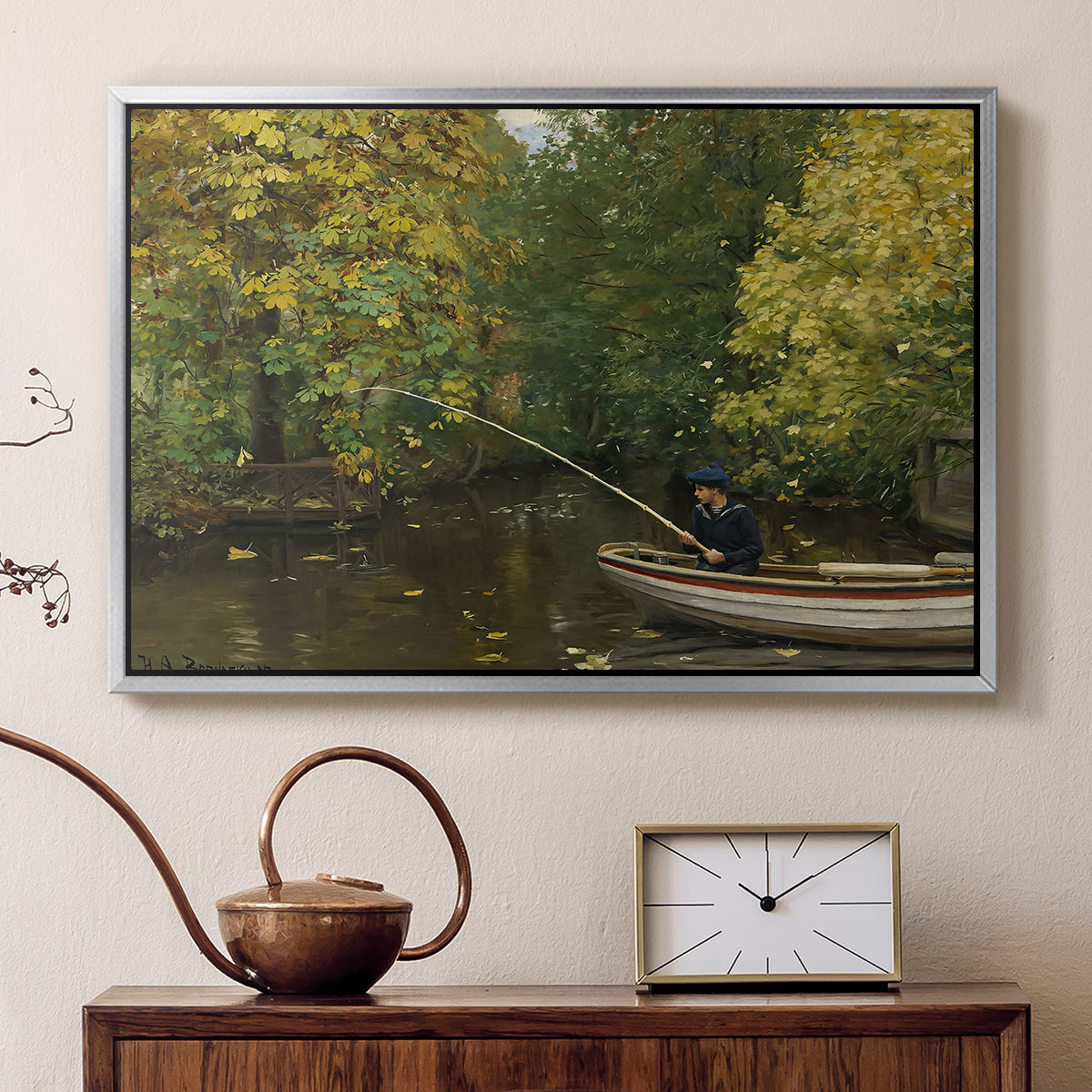 Fishing Boy, c. 1890 - Floater Framed Canvas Print