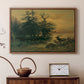 Wallowing Deer on the Shore of a Mountain Lake, c. 1850 - Floater Framed Canvas Print