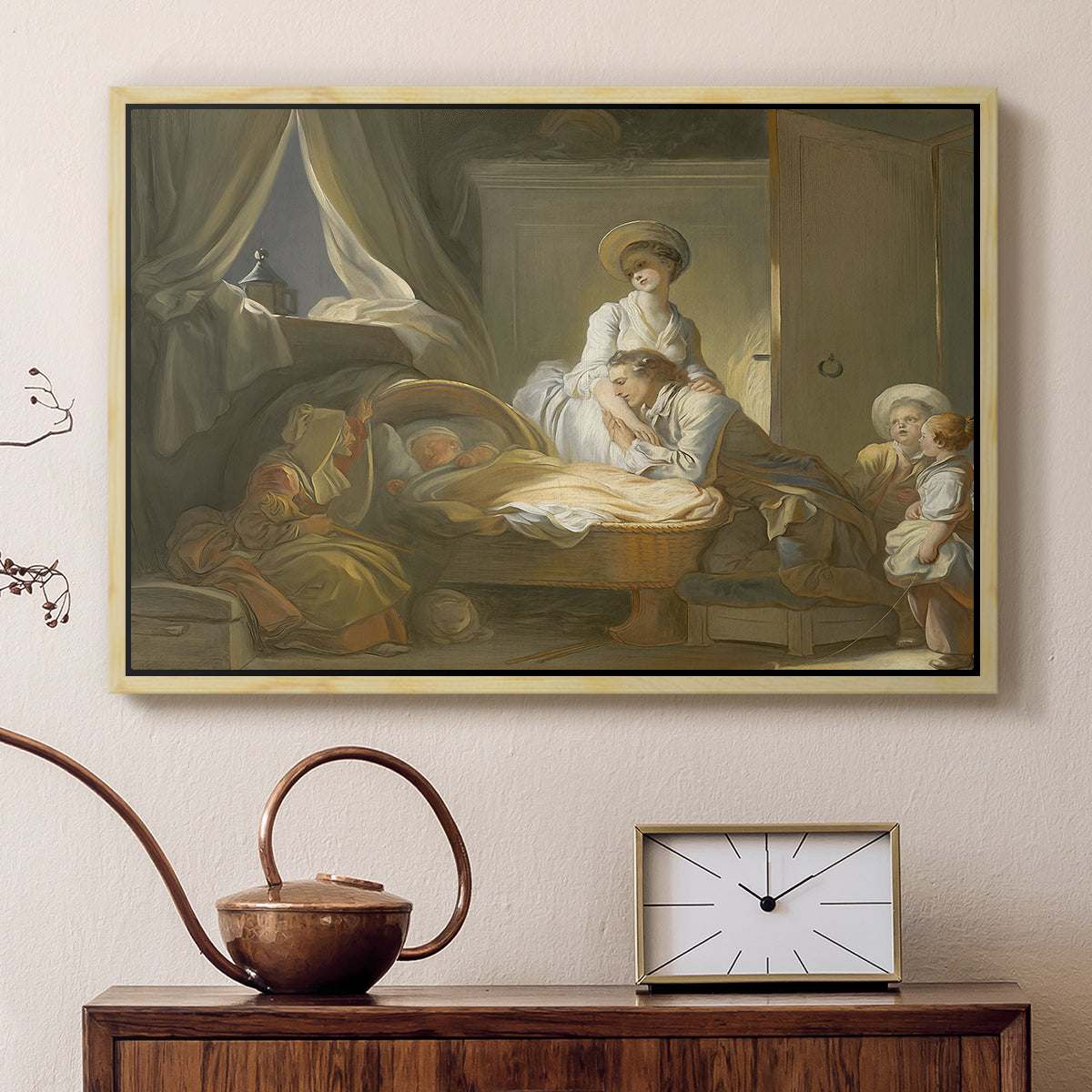 The Visit to the Nursery, c. 1775 - Floater Framed Canvas Print