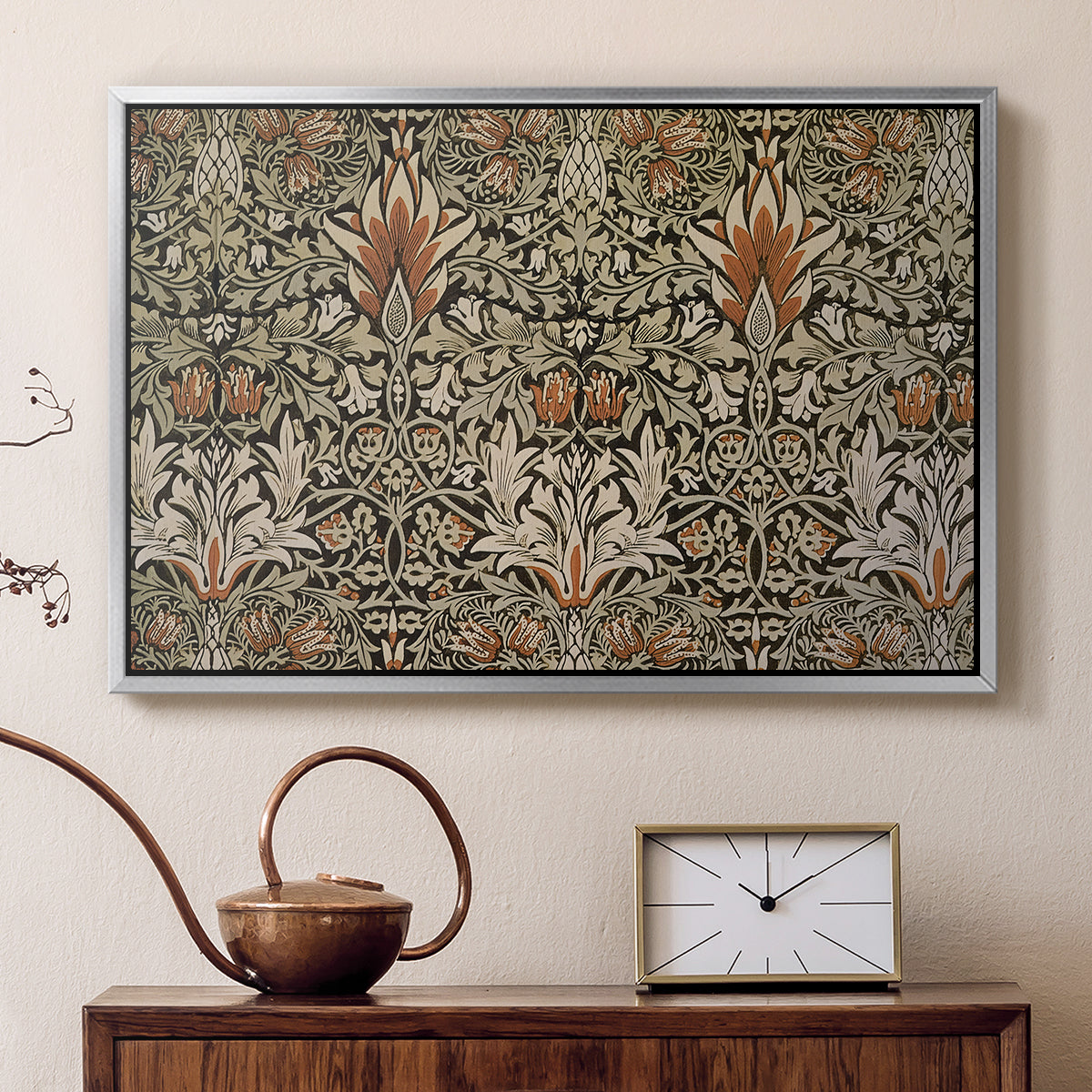 Snakeshead - Charcoal/Spice, c. 1876 - Floater Framed Canvas Print