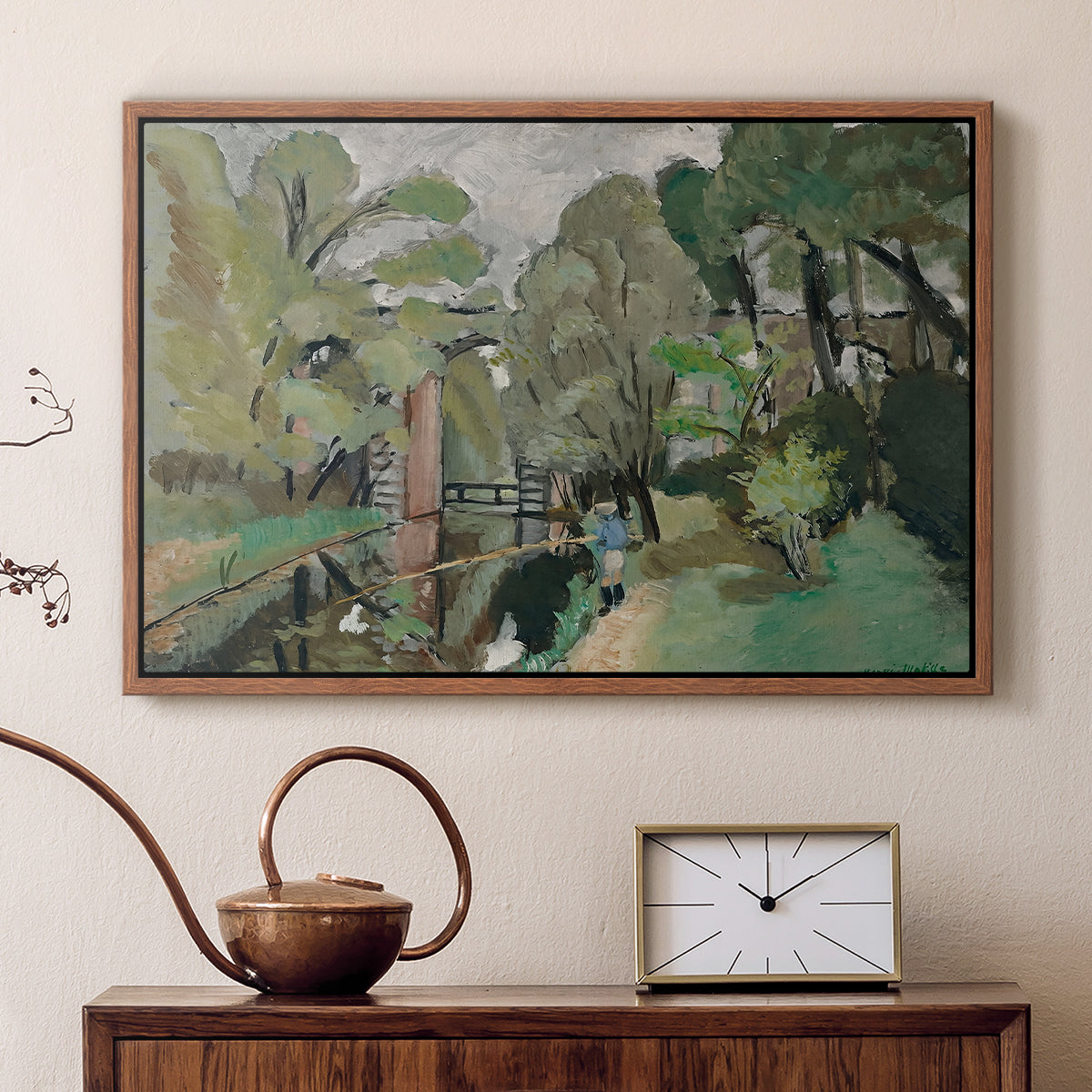The Little Fisherman, Maintenon, 1918 - Floater Framed Canvas Print