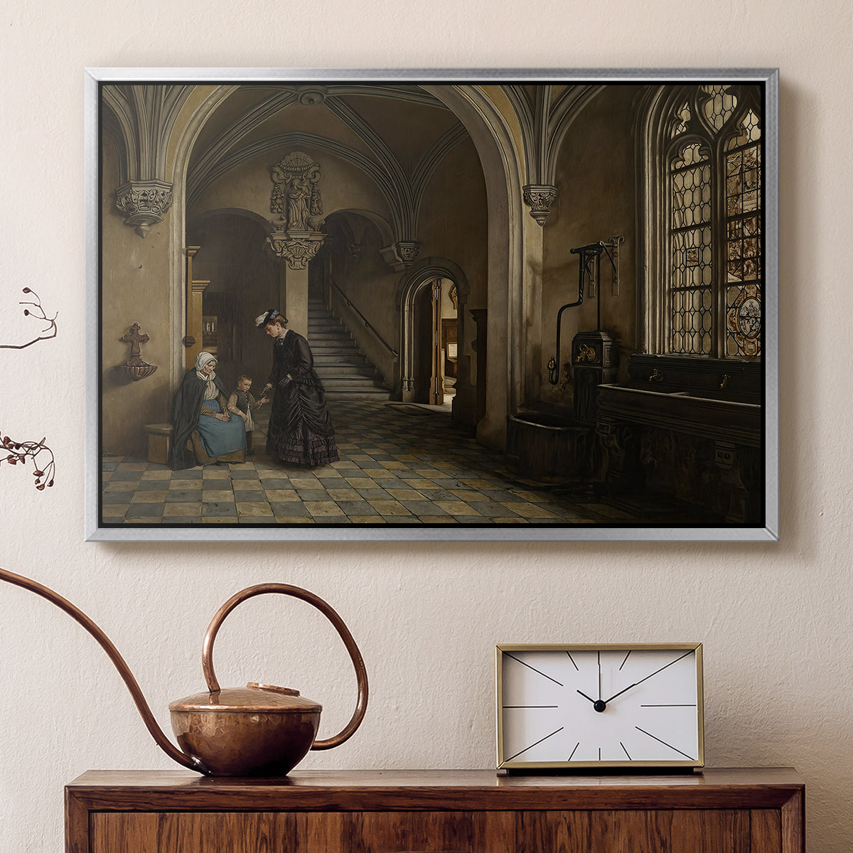 Interior of the Church of Saint Paul in Antwerp, c. 1865-1869 - Floater Framed Canvas Print