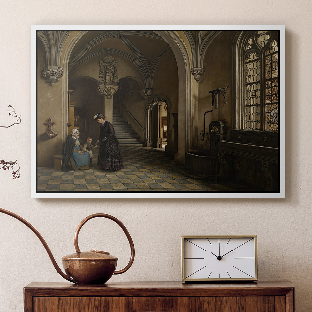 Interior of the Church of Saint Paul in Antwerp, c. 1865-1869 - Floater Framed Canvas Print