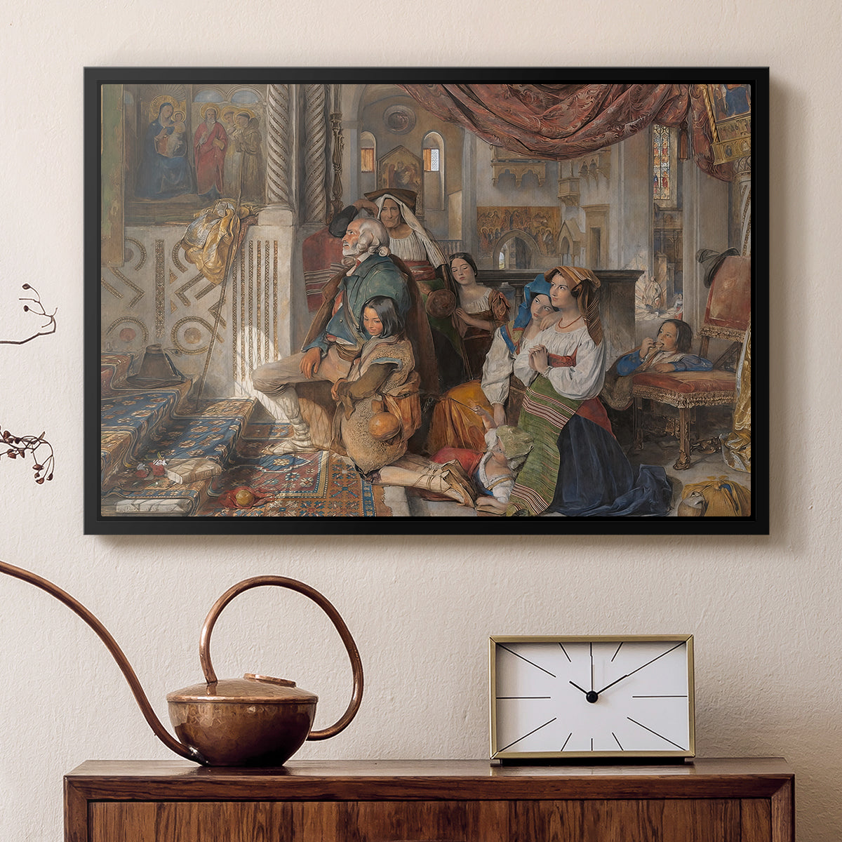 Roman Pilgrims, 1854 - Floater Framed Canvas Print