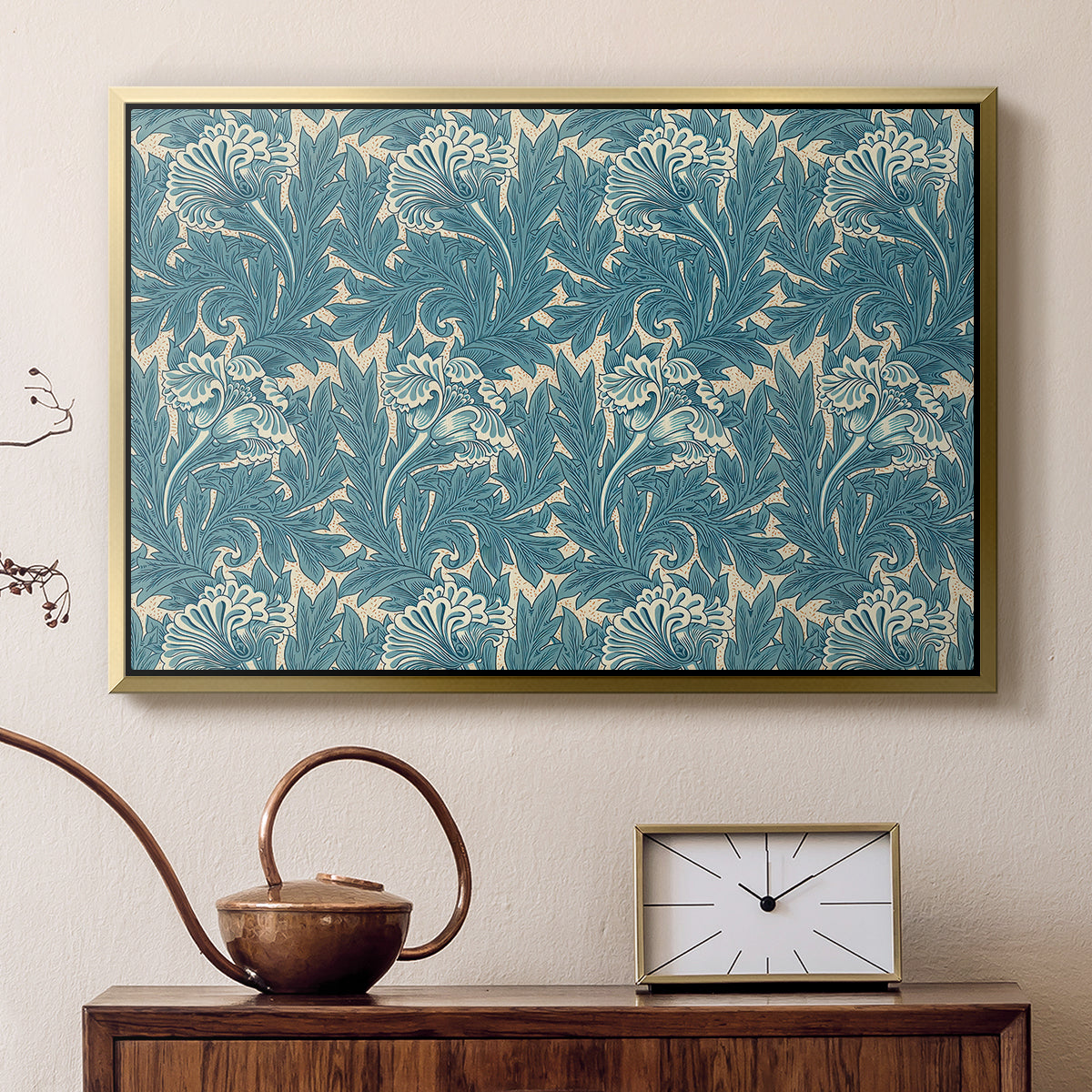 Tulip (Teal), 1875 - Floater Framed Canvas Print