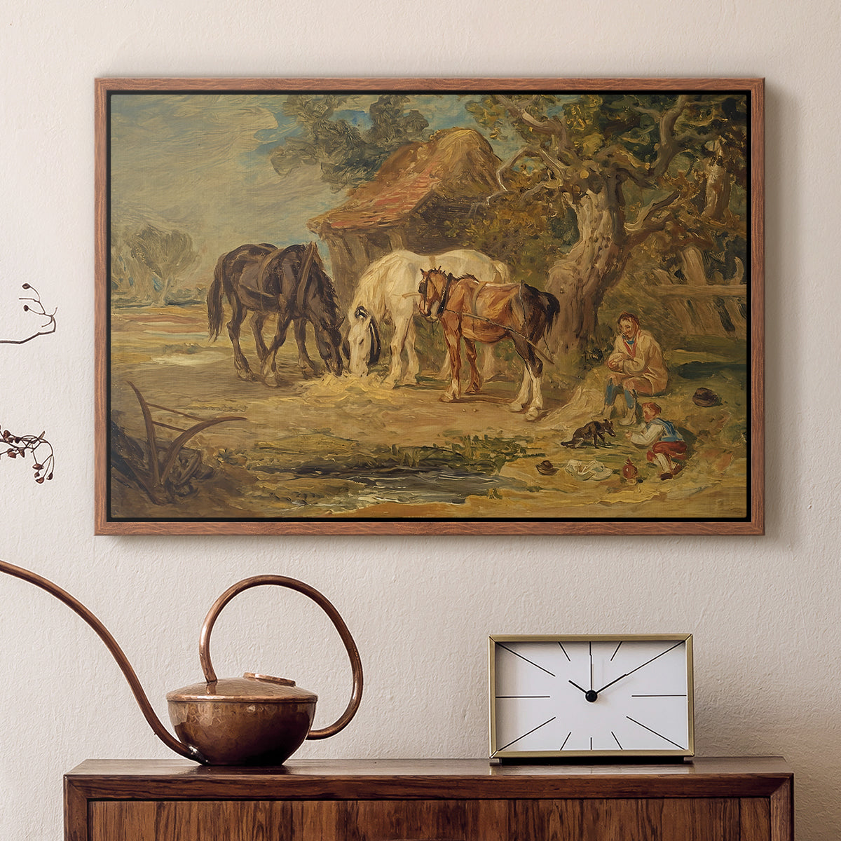 The Midday Meal, 1835 - Floater Framed Canvas Print