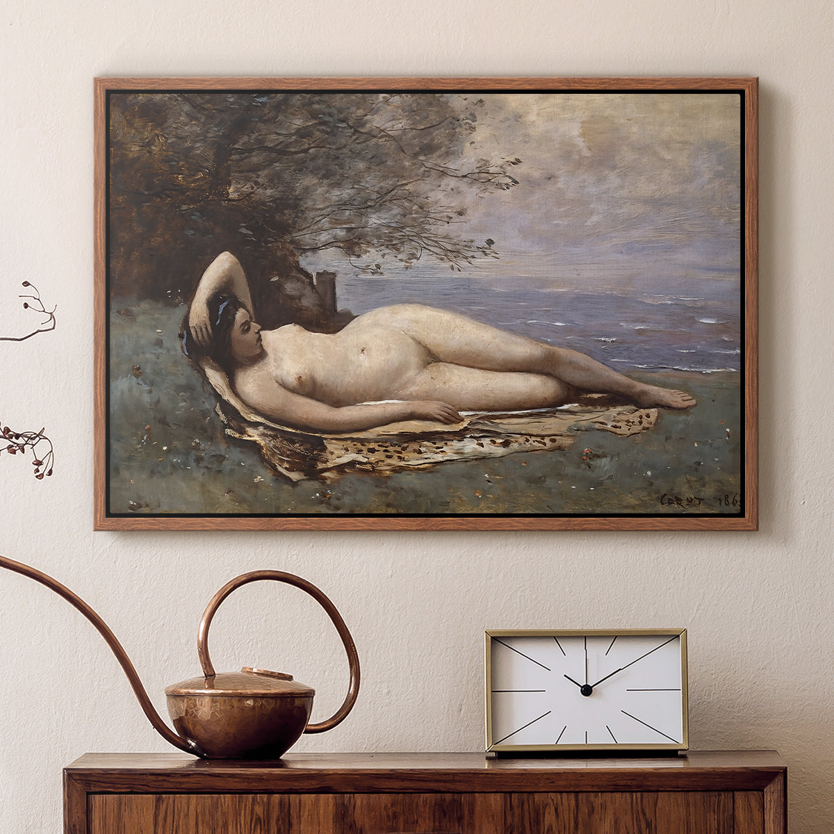 Bacchante by the Sea, 1865 - Floater Framed Canvas Print