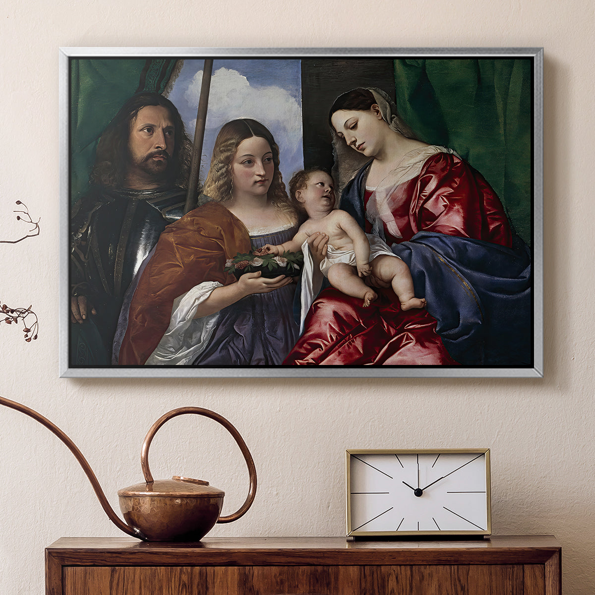 Madonna and Child with Saints Dorothy and George, c. 1516 - Floater Framed Canvas Print
