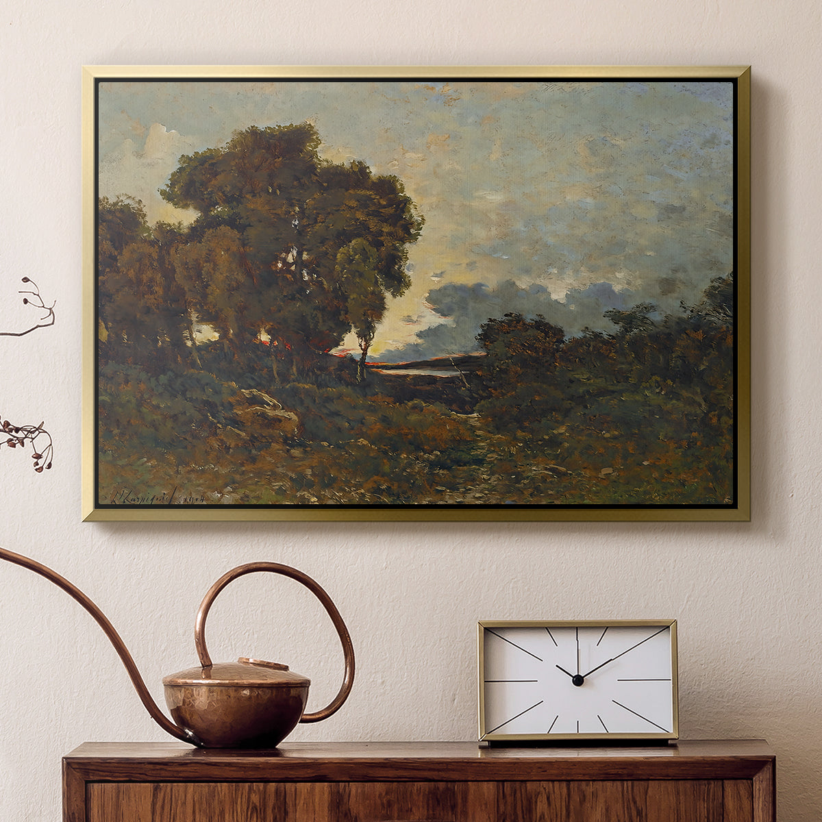 Sunset on the Allier (Soleil couchant sur l'Allier), 1904 - Floater Framed Canvas Print