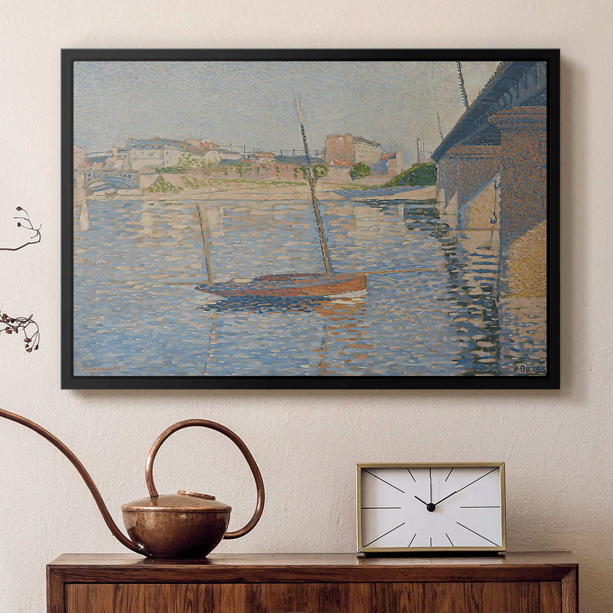 Le Clipper, Asnières, 1887 - Floater Framed Canvas Print