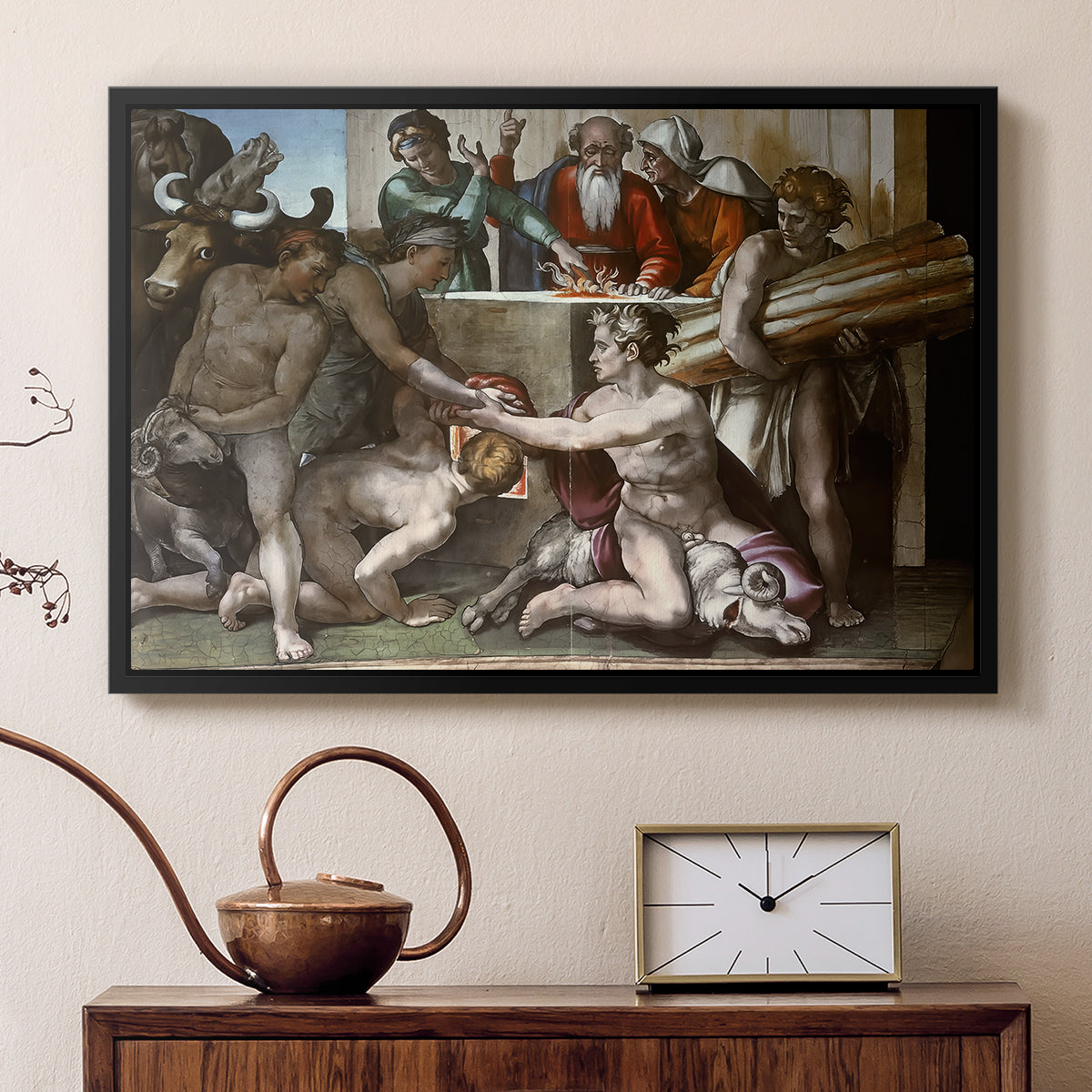 The Sacrifice of Noah (Sistine Chapel), 1509 - Floater Framed Canvas Print