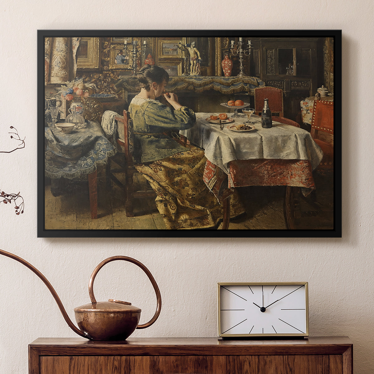 The Meal (De maaltijd), c. 1885 - Floater Framed Canvas Print