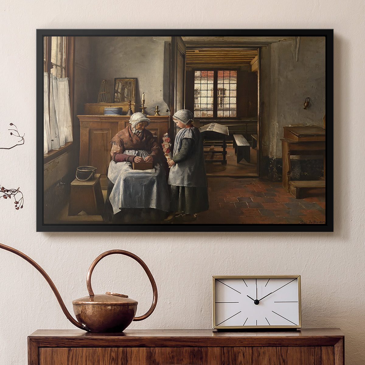 Grandmother's Feast, 1873 - Floater Framed Canvas Print