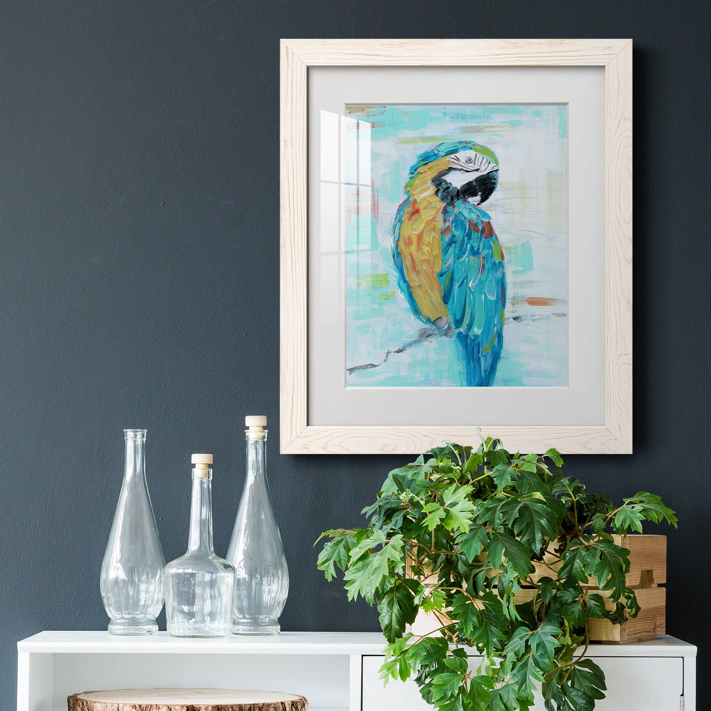 Island Parrot I - Premium Framed Print - Distressed Barnwood Frame - Ready to Hang