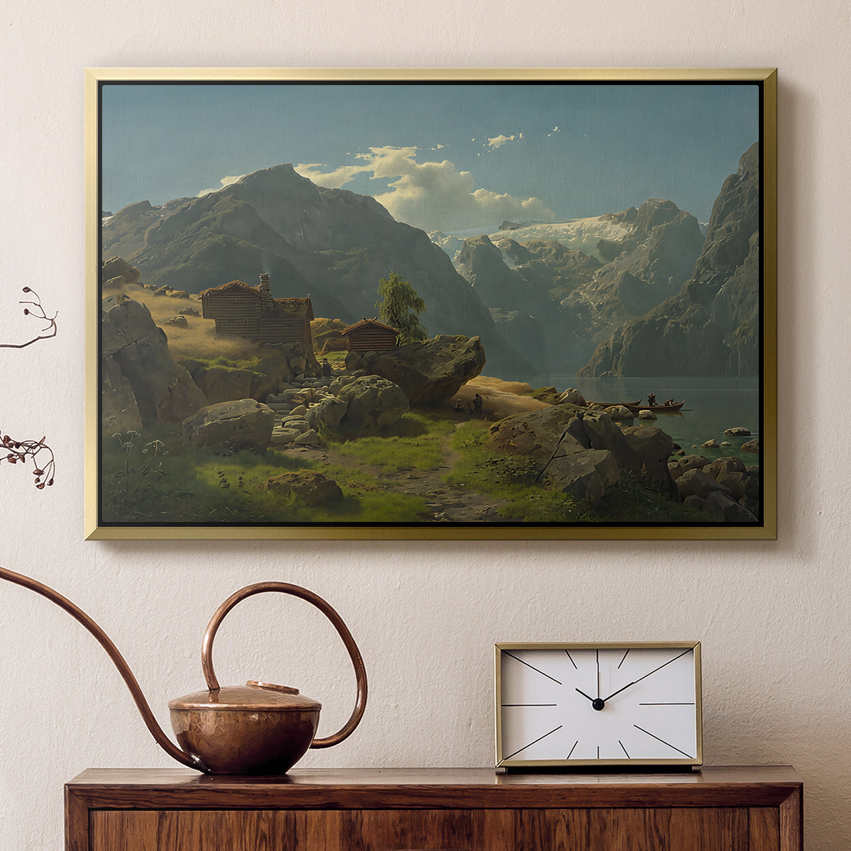 Balestrand, 1848 - Floater Framed Canvas Print