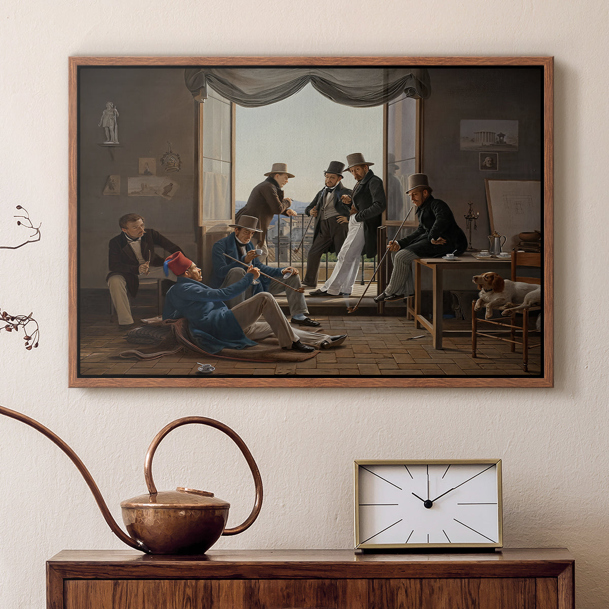 A Group of Danish Artists in Rome, 1837 - Floater Framed Canvas Print