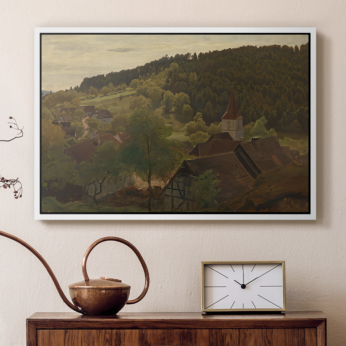 Landscape from Ebersteinburg in Baden, 1876 - Floater Framed Canvas Print