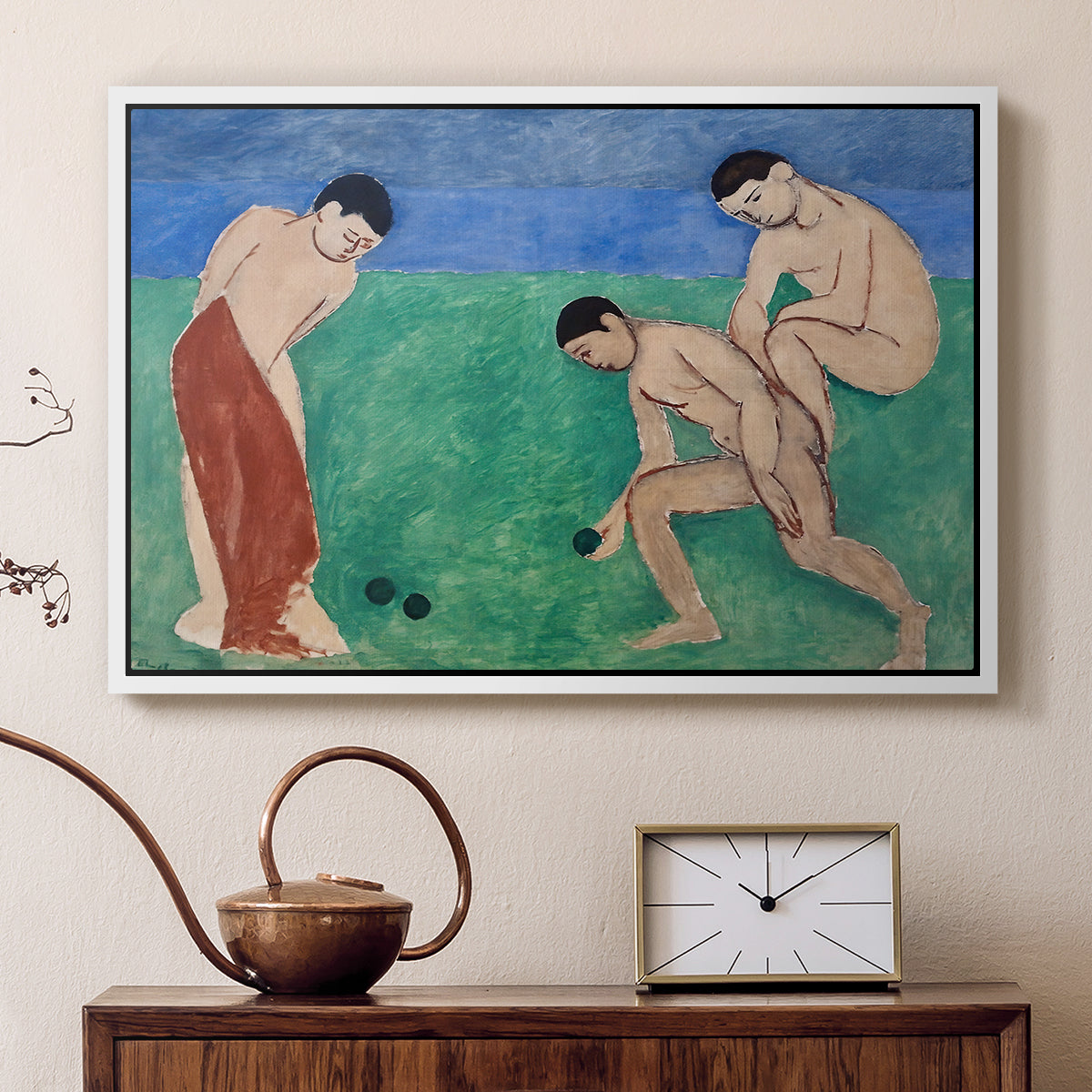 Game of Bowls, 1908 - Floater Framed Canvas Print
