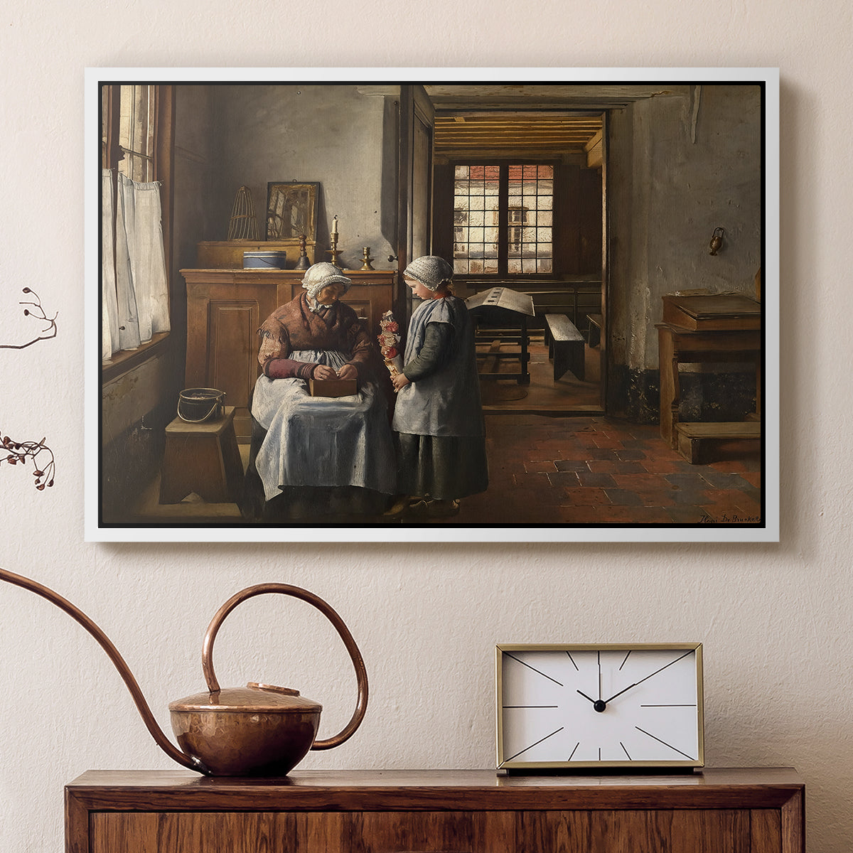 Grandmother's Feast, 1873 - Floater Framed Canvas Print