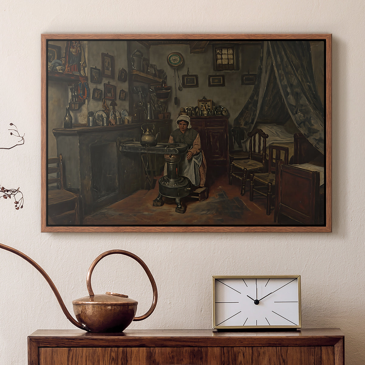 Interior, c. 1865-1870 - Floater Framed Canvas Print